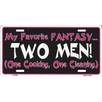 My Favorite Fantasy Two Men Metal License Plate