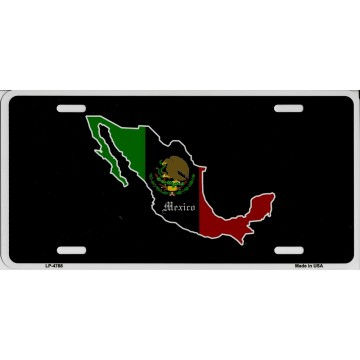 Mexico Country With Flag Metal License Plate