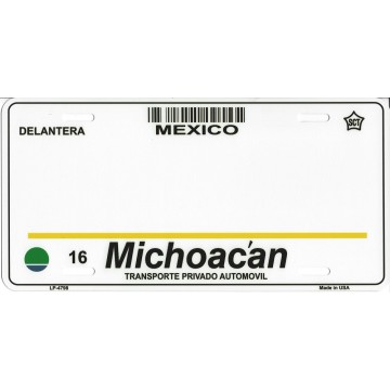 Michoacan Mexico Look A Like Metal License Plate