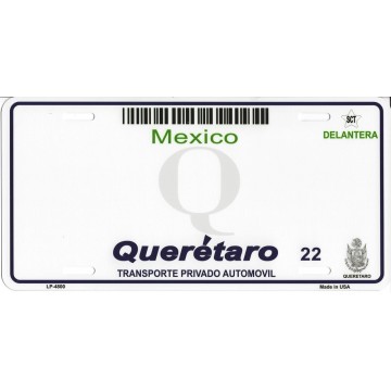 Queretaro Mexico Look A Like Metal License Plate