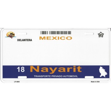 Nayarit Mexico Look A Like Metal License Plate