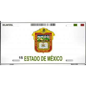Estado De Mexico Blank Background Metal License Plate