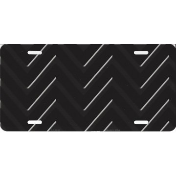Black And Grey Chevron Metal License Plate