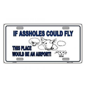 If Assholes Could Fly … Metal License Plate