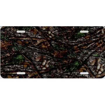 Tree Bark Camouflage Metal License Plate