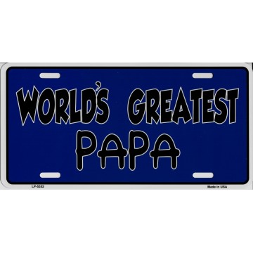 World's Greatest Papa Metal License Plate