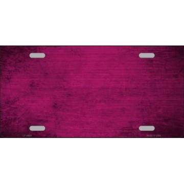 Pink Oil Rubbed Solid Background Metal License Plate