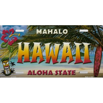 Hawaii State Background Metal License Plate