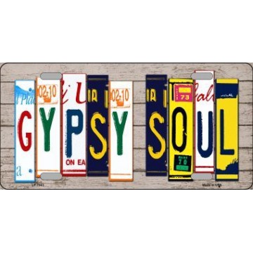 Gypsy Soul Wood Art Metal License Plate