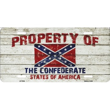 Property Of The Confederate States Rebel License Plate
