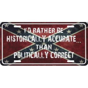 Politically Correct Confederate Rebel Flag License Plate