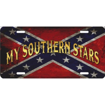 My Southern Stars Confederate Rebel Flag Metal License Plate