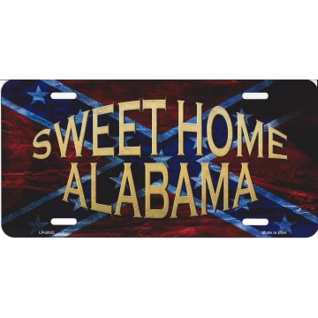 Sweet Home Alabama Confederate Rebel Flag License Plate
