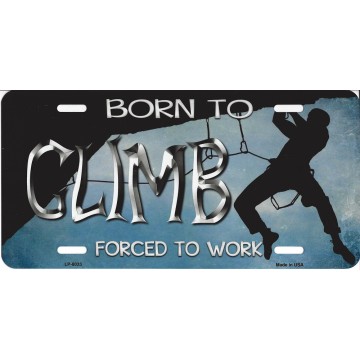 Born To Climb Metal License Plate