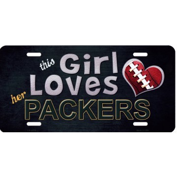This Girl Loves Her Packers Metal License Plate