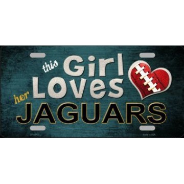 This Girl Loves Her Jaguars Metal License Plate