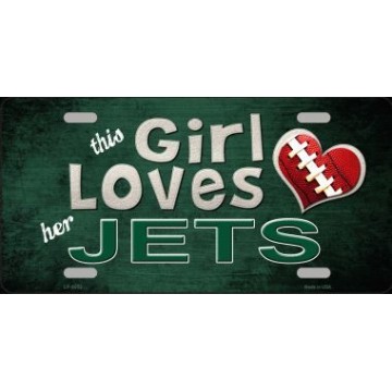 This Girl Loves Her Jets Metal License Plate