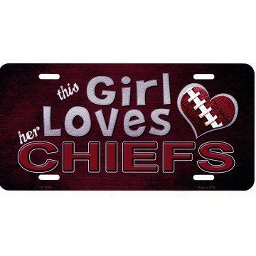 This Girl Loves Her Chiefs Metal License Plate