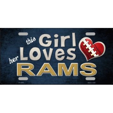 This Girl Loves Her Rams Metal License Plate