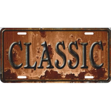 Classic Rusty Distressed Look Metal License Plate