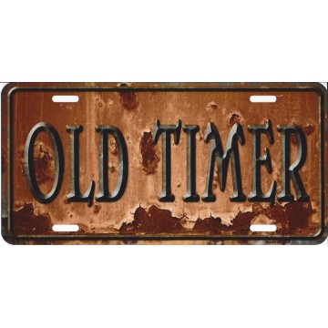 Old Timer Rusty Distressed Look Metal License Plate