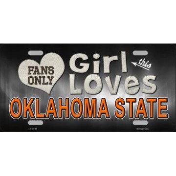 This Girl Loves Oklahoma State Metal License Plate