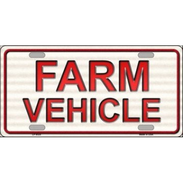 Farm Vehicle Metal License Plate
