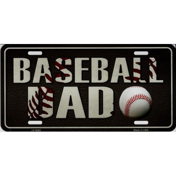 Baseball Dad Metal License Plate