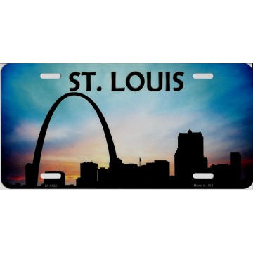 St. Louis Skyline Silhouette Metal License Plate