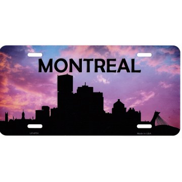 Montreal Skyline Silhouette Metal License Plate