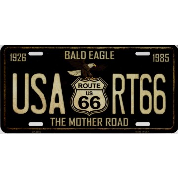 USA Route 66 With Eagle Metal License Plate