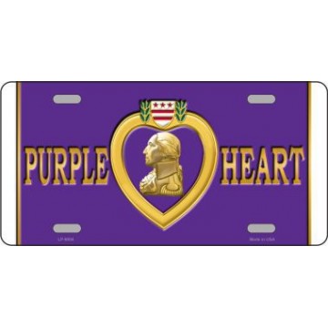 Purple Heart Metal License Plate 