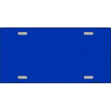 Blue Metallic Solid Background Metal License Plate