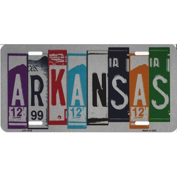 Arkansas Cut Style Metal License Plate
