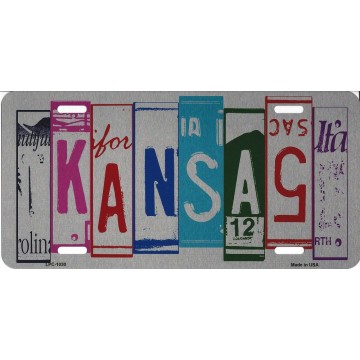 Kansas Cut Style Metal License Plate