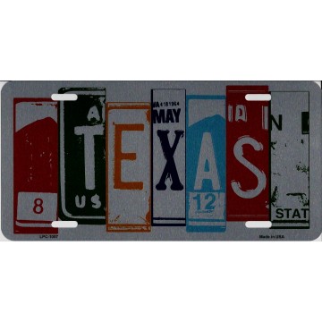 Texas Cut Style Metal License Plate