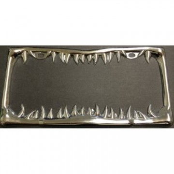 Shark Tooth Chrome License Plate Frame