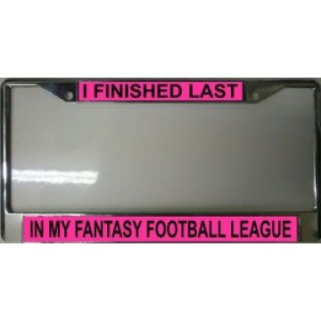 Fantasy Football League Chrome License Plate Frame