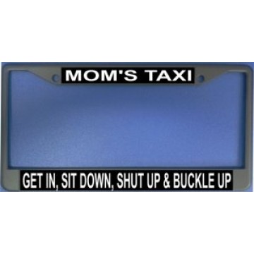 Mom's Taxi Chrome License Plate Frame