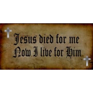 Jesus Died For Me Now I Live For Him Photo License Plate