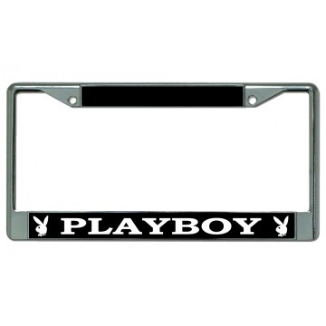 Playboy Chrome License Plate Frame