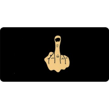 Middle Finger On Black Photo license Plate