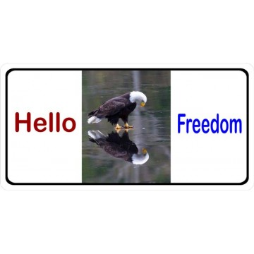 Hello Freedom With Eagle Photo License Plate