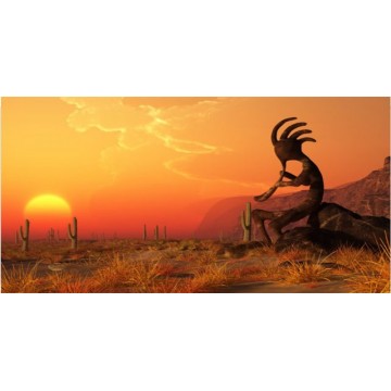 Kokopelli Desert Scene Photo License Plate