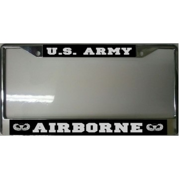 U.S. Army Airborne Chrome License Plate Frame