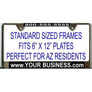 Custom Your Business AZ Chrome License Plate Frame