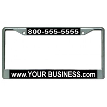 Custom Your Business Double Panel Chrome License Plate Frame