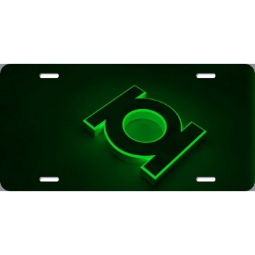 Green Lantern Logo 3 Photo License Plate