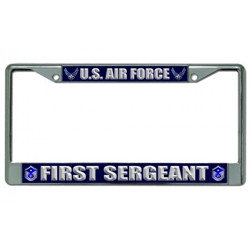 U.S. Air Force First Sergeant Chrome License Plate Frame