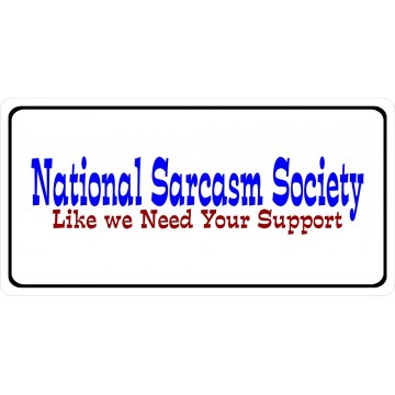 National Sarcasm Society Photo License Plate